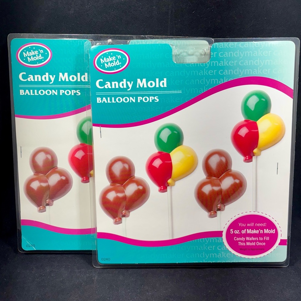 2 BALLOON POPS Clear Plastic Candy Molds by Make ‘n Mold
